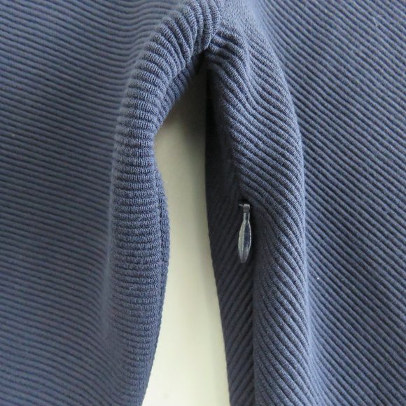 ANTHROPOLOGIE MAEVE Orsay Knit Navy Blue Asymmetrical Dress - Size S - Picture 11 of 16